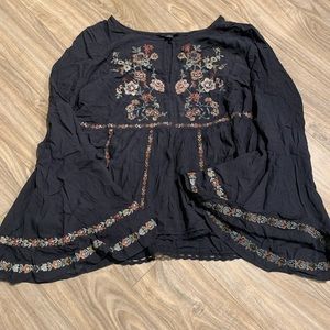 Long Sleeve Flared Blouse